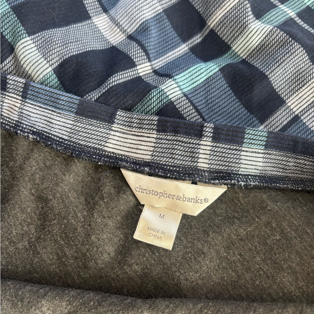 Christopher & Banks Plaid A-Line Skirt in Blue and Black - Picture 2 of 7